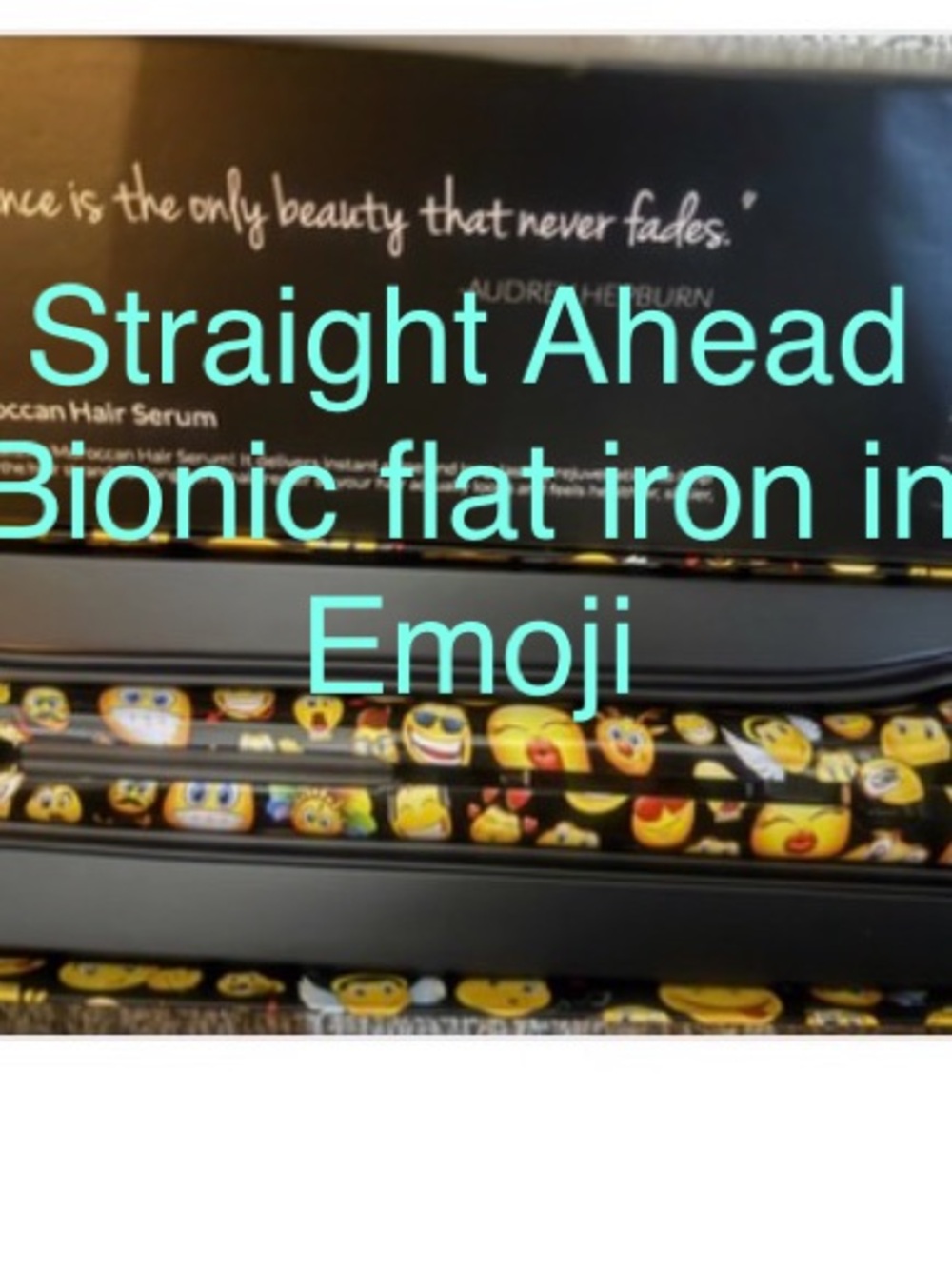 Straight Ahead Bionic Flat Iron Straightener with Emoji Print -
